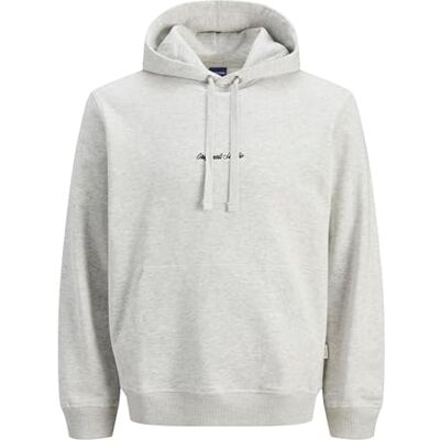 JACK & JONES Mens Hoodie White Melange S JACK & JONES Mens Hoodie White Melange S