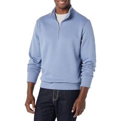 Amazon Essentials Men's Regular Fit Long-Sleeve Quarter-Zip Casual Smart Pullover Fleece Sweatshirt, Slate Blue, XXL Amazon Essentials Men's Regular Fit Long-Sleeve Quarter-Zip Casual Smart Pullover Fleece Sweatshirt, Slate Blue, XXL