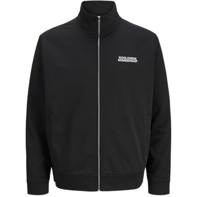 JACK & JONES Men's Jcopulse Sweat Zip High Neck, Black, L JACK & JONES Men's Jcopulse Sweat Zip High Neck, Black, L