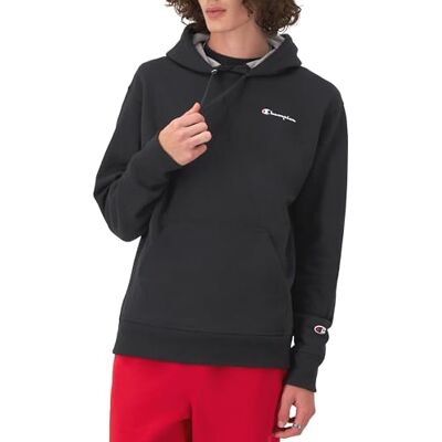 Champion Men's, Powerblend, Fleece Hoodie, Comfortable Sweatshirt, Logo (Reg. Or Big & Tall) Hooded, Black Small Script, XL Champion Men's, Powerblend, Fleece Hoodie, Comfortable Sweatshirt, Logo (Reg. Or Big & Tall) Hooded, Black Small Script, XL