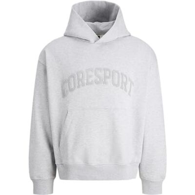 JACK & JONES Men's Jcocover Clean Application Sweat Hood, Light Grey Mix, L JACK & JONES Men's Jcocover Clean Application Sweat Hood, Light Grey Mix, L