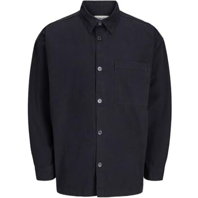 JACK & JONES JACK&JONES JCOHELVETICA Washed Overshirt LS, Black, L JACK & JONES JACK&JONES JCOHELVETICA Washed Overshirt LS, Black, L