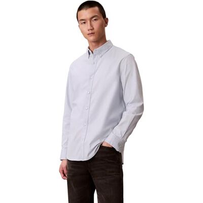 Calvin Klein Men's Classic Solid Oxford Shirt, Blue (Plein Air), M Calvin Klein Men's Classic Solid Oxford Shirt, Blue (Plein Air), M