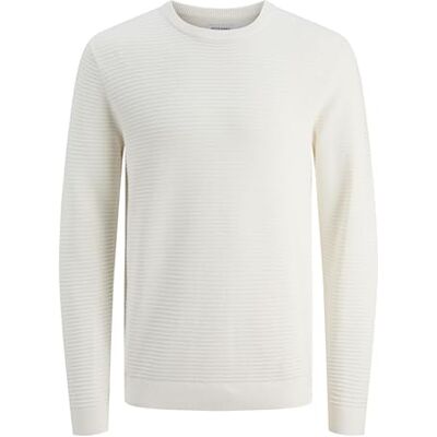 JACK & JONES Men's Jjotto Knit Crew Neck Aw25, Cloud Dancer, L JACK & JONES Men's Jjotto Knit Crew Neck Aw25, Cloud Dancer, L