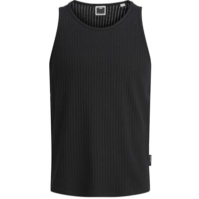 JACK & JONES Men's Jcoinfinity Rib Tank Top, Black, M JACK & JONES Men's Jcoinfinity Rib Tank Top, Black, M