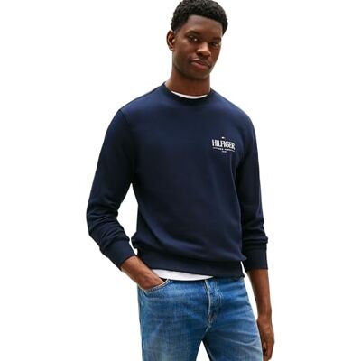 Tommy Hilfiger Men’s Regular Fit Stacked Sweatshirt, Blue (Desert Sky), XS Tommy Hilfiger Men’s Regular Fit Stacked Sweatshirt, Blue (Desert Sky), XS