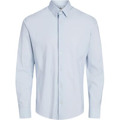 JACK & JONES Men's Jprblaactive Stretch Shirt L/S Sn Casual, Chambray Blue/Stripes: Slim fit, M JACK & JONES Men's Jprblaactive Stretch Shirt L/S Sn Casual, Chambray Blue/Stripes: Slim fit, M