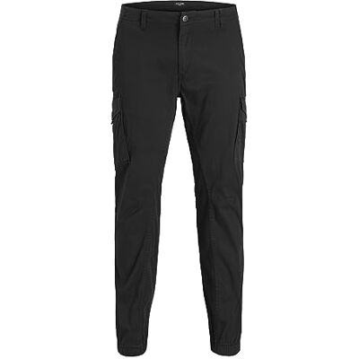 JACK & JONES Male Cargo Trousers Slim Fit Cargo Trousers, Black, 50 W/32 L JACK & JONES Male Cargo Trousers Slim Fit Cargo Trousers, Black, 50 W/32 L