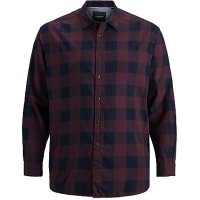 JACK & JONES Men's Twill Shirt, Port Royale, 7XL JACK & JONES Men's Twill Shirt, Port Royale, 7XL