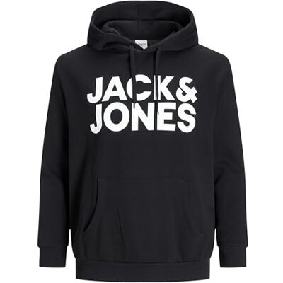 JACK & JONES JACK&JONES PLUS Men's JJECORP LOGO SWEAT HOOD NOOS PS Hooded sweatshirt, Black, 3XL JACK & JONES JACK&JONES PLUS Men's JJECORP LOGO SWEAT HOOD NOOS PS Hooded sweatshirt, Black, 3XL