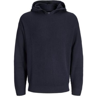 JACK & JONES Men's Jjpannel Knit Hoodie, Sky Captain, M JACK & JONES Men's Jjpannel Knit Hoodie, Sky Captain, M