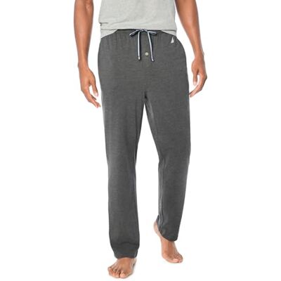 Nautica Men's Soft Knit Sleep Lounge Pant Pyjama Bottoms, Charcoal Heather, M Nautica Men's Soft Knit Sleep Lounge Pant Pyjama Bottoms, Charcoal Heather, M