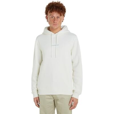 Calvin Klein Jeans Men's MONOLOGO HOODIE Pullover Hoodie, Ivory, 6XL Calvin Klein Jeans Men's MONOLOGO HOODIE Pullover Hoodie, Ivory, 6XL