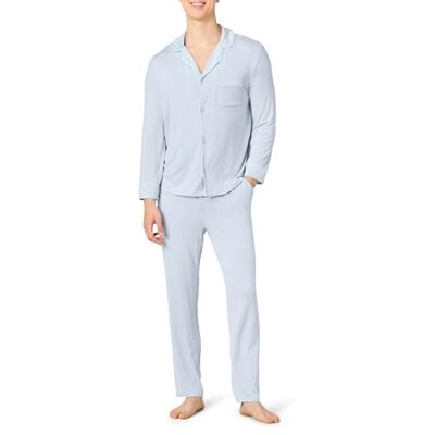 Amazon Essentials x Sofia Grainge Men's Pyjama Set, Light Blue, S Amazon Essentials x Sofia Grainge Men's Pyjama Set, Light Blue, S