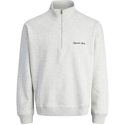 JACK & JONES Mens Jornorrebro Emb Sweat High Neck Sn, White Melange, XXL UK JACK & JONES Mens Jornorrebro Emb Sweat High Neck Sn, White Melange, XXL UK