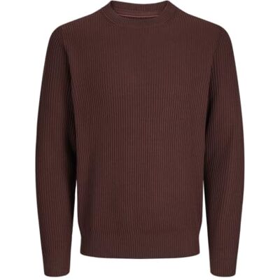 JACK & JONES Men's Jprblaliam Knit Crew Neck Knitted Jumper, Bitter Chocolate, S JACK & JONES Men's Jprblaliam Knit Crew Neck Knitted Jumper, Bitter Chocolate, S