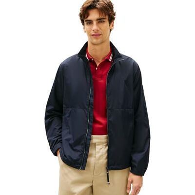 Tommy Hilfiger Men’s Windbreaker Jacket Branded Blouson Water Repellent, Blue (Desert Sky), XL Tommy Hilfiger Men’s Windbreaker Jacket Branded Blouson Water Repellent, Blue (Desert Sky), XL