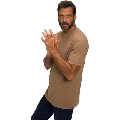 JP 1880 Men's Large Sizes Plus Sizes Menswear L-8XL T-Shirts, Basic, Pack of 2, Round Neck, up to 8XL 702637, Light Brown, 5XL JP 1880 Men's Large Sizes Plus Sizes Menswear L-8XL T-Shirts, Basic, Pack of 2, Round Neck, up to 8XL 702637, Light Brown, 5XL