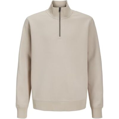 JACK & JONES Mens Jjebradley Sweat Half Zip Noos Jnr, Moonbeam, 164 UK JACK & JONES Mens Jjebradley Sweat Half Zip Noos Jnr, Moonbeam, 164 UK