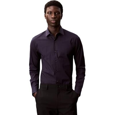 Calvin Klein Men's Slim ESNTL POPLIN NOS STR SLD Dress Shirts, Blue (Night Sky), S Calvin Klein Men's Slim ESNTL POPLIN NOS STR SLD Dress Shirts, Blue (Night Sky), S