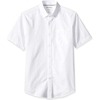 Amazon Essentials Men's Slim-Fit Short-Sleeve Pocket Oxford Shirt, White, XL Amazon Essentials Men's Slim-Fit Short-Sleeve Pocket Oxford Shirt, White, XL