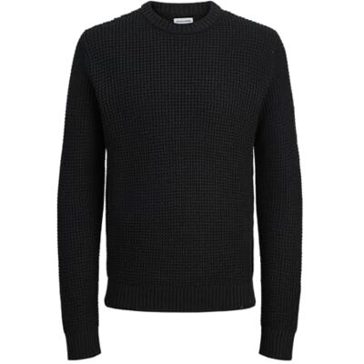 JACK & JONES Jjlink Knit Crew Neck, Black, M JACK & JONES Jjlink Knit Crew Neck, Black, M