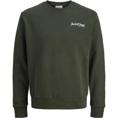 JACK & JONES Men's Jjyuki Back Sweat Crew Neck Jnr, Green (Duffel Bag), 164 JACK & JONES Men's Jjyuki Back Sweat Crew Neck Jnr, Green (Duffel Bag), 164