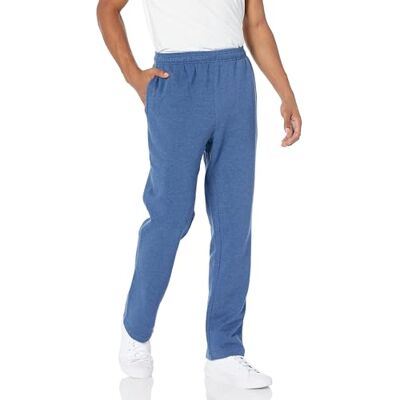 Amazon Essentials Men's Fleece Open Bottom Sweatpant (Available in Big and Tall), Blue Heather, XXL Amazon Essentials Men's Fleece Open Bottom Sweatpant (Available in Big and Tall), Blue Heather, XXL