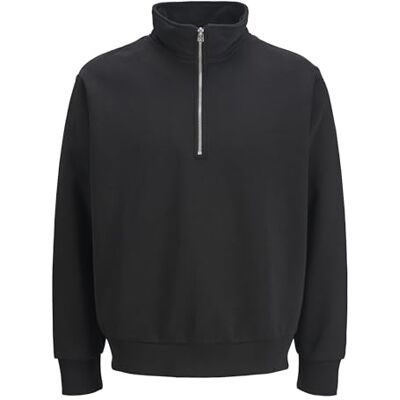 JACK & JONES Mens Jjebradley Sweat Half Zip Noos Jnr, Black, 164 UK JACK & JONES Mens Jjebradley Sweat Half Zip Noos Jnr, Black, 164 UK