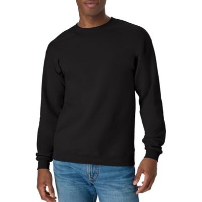 Hanes Men's EcoSmart Fleece, Pullover Crewneck Sweatshirt, 1 Or 2 Pack, Black-1 Pack, L Hanes Men's EcoSmart Fleece, Pullover Crewneck Sweatshirt, 1 Or 2 Pack, Black-1 Pack, L