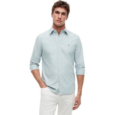 Tommy Hilfiger Men's Solid Heritage Oxford Rf Shirt Mw0Mw35774 L/S Shirt, Green (Ornamental Green), S Tommy Hilfiger Men's Solid Heritage Oxford Rf Shirt Mw0Mw35774 L/S Shirt, Green (Ornamental Green), S