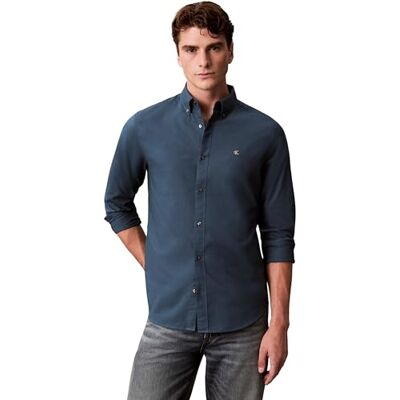 Calvin Klein Men's Classic Solid Oxford Shirt, Blue (Navy Teal), L Calvin Klein Men's Classic Solid Oxford Shirt, Blue (Navy Teal), L