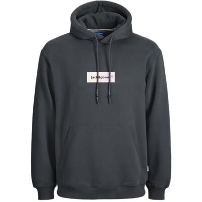 JACK & JONES Men's Jorbronx Rectangle Sweat Hood Hoodie, Forest River, M JACK & JONES Men's Jorbronx Rectangle Sweat Hood Hoodie, Forest River, M