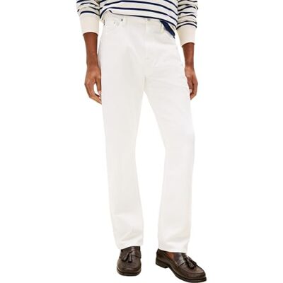 Tommy Hilfiger Men's Regular Fit Mercer Mid Rise Jeans, White (Off White), 34W/34L Tommy Hilfiger Men's Regular Fit Mercer Mid Rise Jeans, White (Off White), 34W/34L