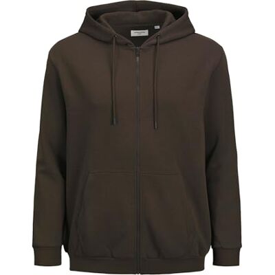 JACK & JONES JJEBRADLEY Regular Fit Hooded Jacket Hoodie with Zip Plain Zip Pullover Sweater, mulch, S JACK & JONES JJEBRADLEY Regular Fit Hooded Jacket Hoodie with Zip Plain Zip Pullover Sweater, mulch, S