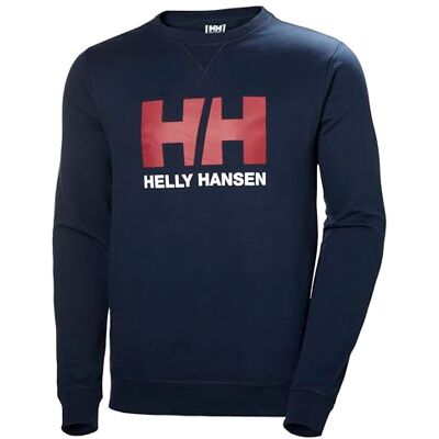 Helly Hansen Mens Logo Crew French Terry Cotton Sweater Helly Hansen Mens Logo Crew French Terry Cotton Sweater