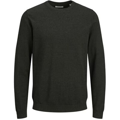 JACK & JONES Round Neck Knit Sweater Round Neck Knit Sweater, Forest Night/Detail: Twisted with Black, XXL JACK & JONES Round Neck Knit Sweater Round Neck Knit Sweater, Forest Night/Detail: Twisted with Black, XXL
