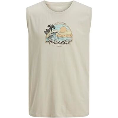 JJ REBEL Men's Jrebbill Sleeveless Tee, Moonbeam, M JJ REBEL Men's Jrebbill Sleeveless Tee, Moonbeam, M
