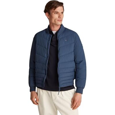Tommy Hilfiger Men’s Mix Quilt Padded Bomber Jacket, Blue (Aegean Sea), S Tommy Hilfiger Men’s Mix Quilt Padded Bomber Jacket, Blue (Aegean Sea), S