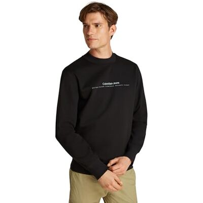 Calvin Klein men’s Minimal Logo Round Neck Sweatshirt, Black (Ck Black), XS Calvin Klein men’s Minimal Logo Round Neck Sweatshirt, Black (Ck Black), XS