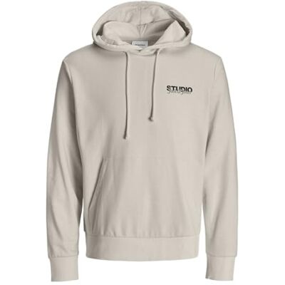 JACK & JONES Jjyuki Sweat Hood Bf, moonbeam, L JACK & JONES Jjyuki Sweat Hood Bf, moonbeam, L