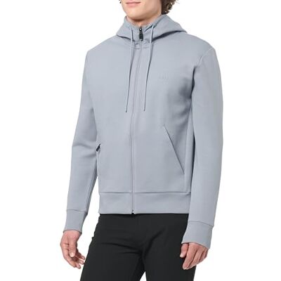 Boss Mens Saggy Full Zip Hoodie With Adjustable Drawstring Dark Grey XL Boss Mens Saggy Full Zip Hoodie With Adjustable Drawstring Dark Grey XL