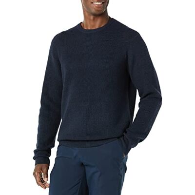 Amazon Essentials Men's Long-Sleeve Soft Touch Waffle Stitch Crew Neck Jumper, Navy, XS Amazon Essentials Men's Long-Sleeve Soft Touch Waffle Stitch Crew Neck Jumper, Navy, XS