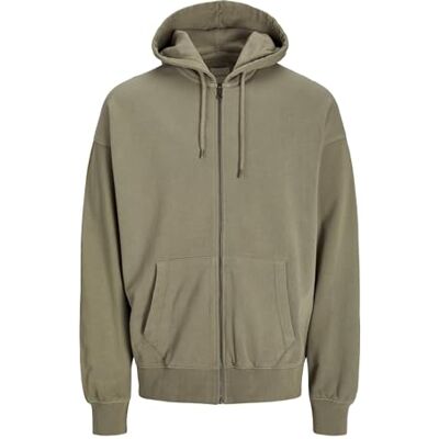 JACK & JONES Mens Jjecharge Faded Zip Hood Noos Sweatshirt, Silver Sage, M UK JACK & JONES Mens Jjecharge Faded Zip Hood Noos Sweatshirt, Silver Sage, M UK
