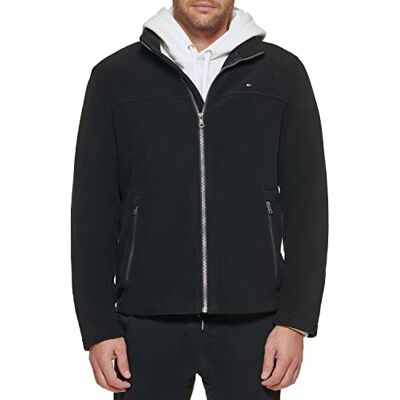 Tommy Hilfiger Men's Lightweight Polar Fleece Jacket, Black, XXL Tommy Hilfiger Men's Lightweight Polar Fleece Jacket, Black, XXL