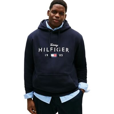 Tommy Hilfiger Men BT-BRNDLOVE BIG HILFIGER HOODY-B MW0MW42997 Pullover Hoodie, BLUE, 3XL_Plus Tommy Hilfiger Men BT-BRNDLOVE BIG HILFIGER HOODY-B MW0MW42997 Pullover Hoodie, BLUE, 3XL_Plus
