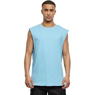 Urban Classics Men's Open Edge Sleeveless Tee Sleeveless T-Shirt for Men Crew Neck Cotton Sizes XS-5XL, Baltic Blue, XL Urban Classics Men's Open Edge Sleeveless Tee Sleeveless T-Shirt for Men Crew Neck Cotton Sizes XS-5XL, Baltic Blue, XL