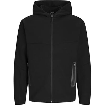 JACK & JONES Mens Male Kapuzenjacke Einfarbig Sweatshirt, Black, S UK JACK & JONES Mens Male Kapuzenjacke Einfarbig Sweatshirt, Black, S UK