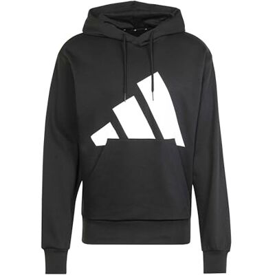 adidas Men's Essentials Big Logo Fleece Hoodie Sweatshirt, black/white, L adidas Men's Essentials Big Logo Fleece Hoodie Sweatshirt, black/white, L