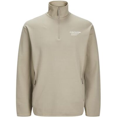 JACK & JONES Men's Jcoaero Sweat Half Zip Sweatshirt, Silver Sage, M JACK & JONES Men's Jcoaero Sweat Half Zip Sweatshirt, Silver Sage, M